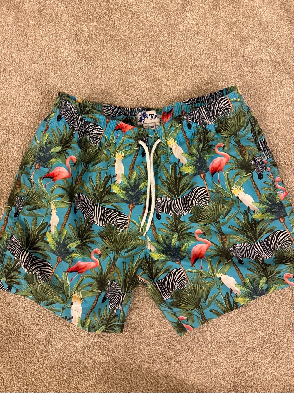 Tropical Animal Print Swim Trunks
